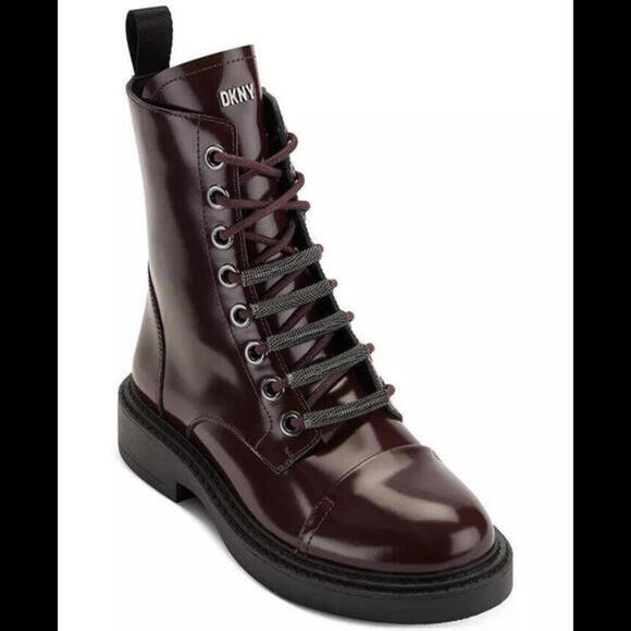 MALAYA LACE up Womens Leather Zipper/Lace up Combat & Lace up Boots 8 US - Picture 1 of 5